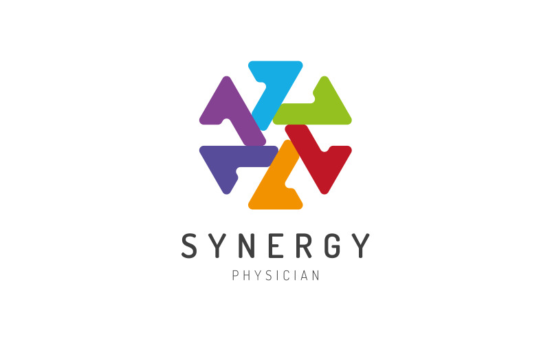 Modèle de conception de logo de synergie pour votre projet