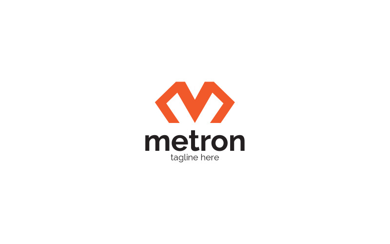Modello di progettazione di logo di Metron lettera M