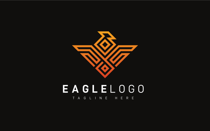 Modelo de logotipo geométrico da águia