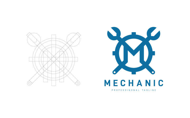 Ontwerpsjabloon voor mechanisch logo voor uw project