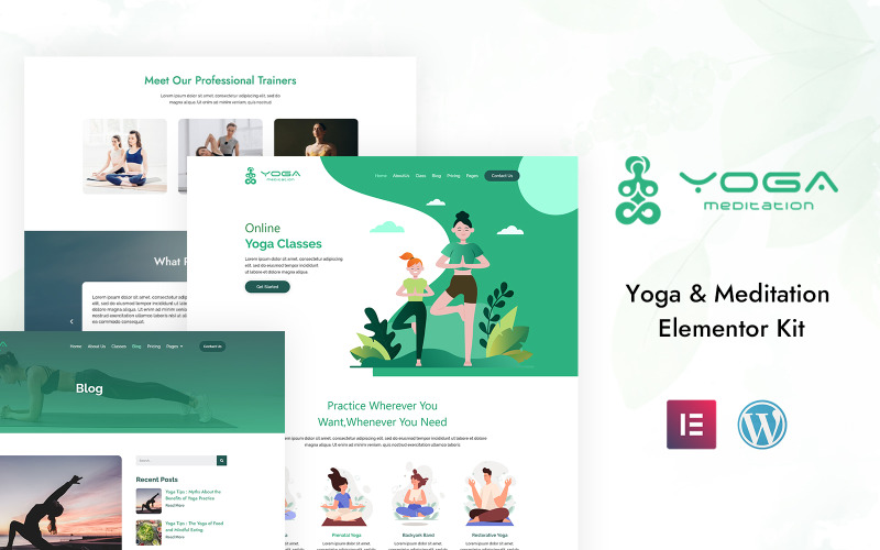 Yoga Meditation - Gesundheit und Fitness - Gebrauchsfertiges Elementor Kit