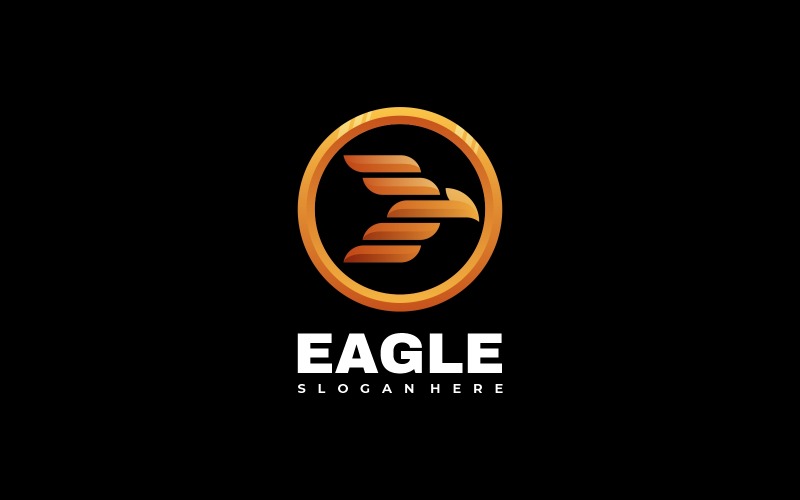 Cirkel Eagle Gradiënt Logo Sjabloon