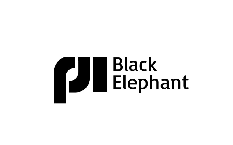 Abstrakt svart elefant enkel logotyp