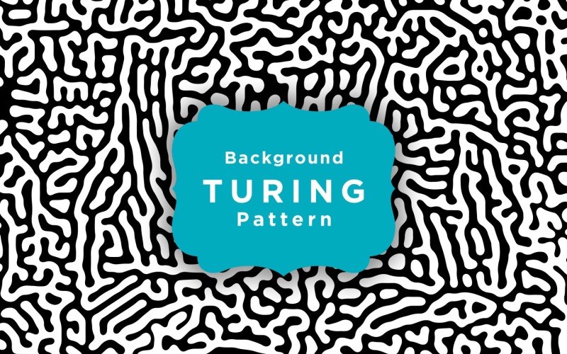 Diseño de Turing en blanco y negro para el fondo de impresión de tela
