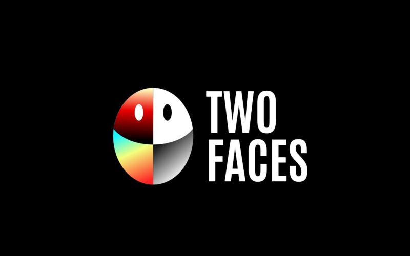 Dwie strony Dwie twarze — unikalne logo gradientowe