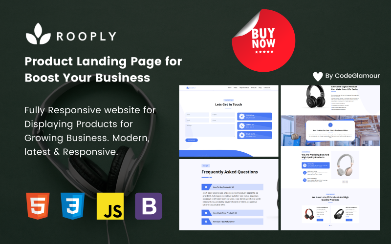 Rooply - Productd Responsive Landing Page in HTML5