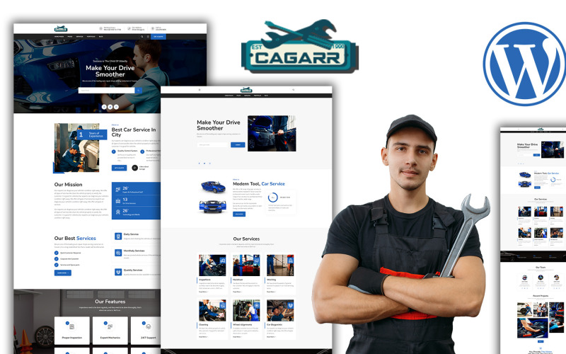 Tema de WordPress para reparación de automóviles Cagaar Mechanics