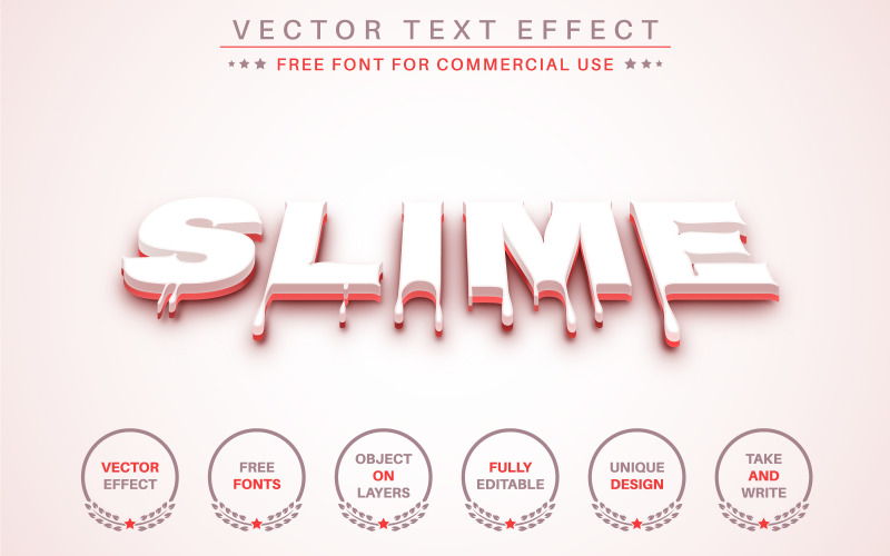 Blood Slime - efeito de texto editável, estilo de fonte, ilustração gráfica
