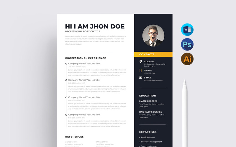 Clean Resume Template With Cover Letter