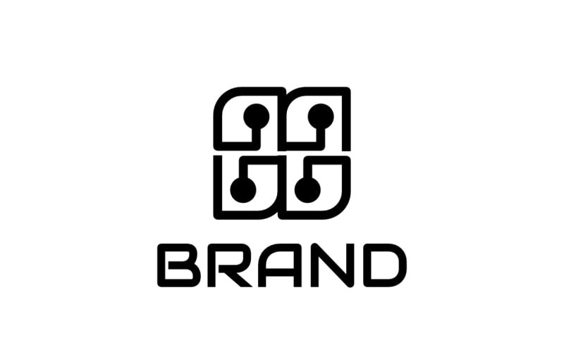 Letter H Tech Flat Simple  Logo Logo
