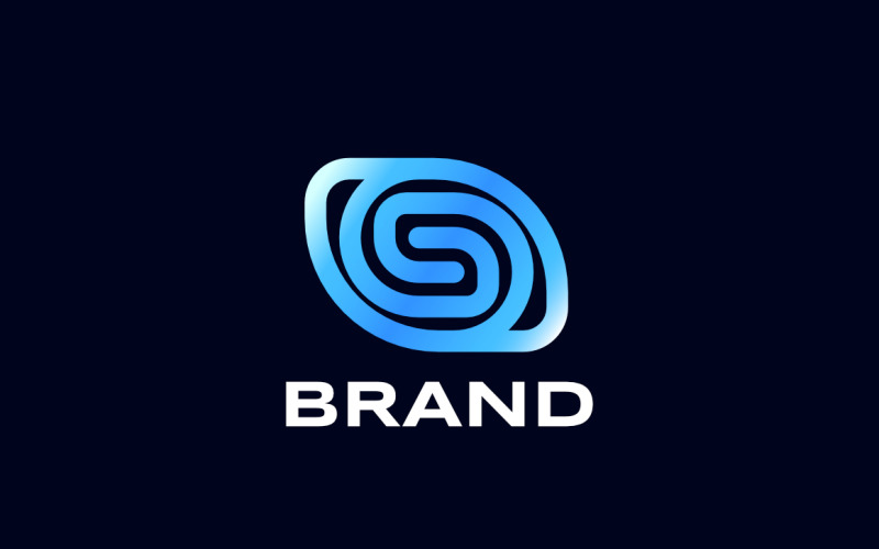 Logo de la lettre S dégradé bleu haute technologie