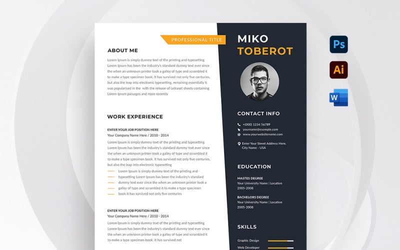 Miko Toberot Resume/CV Template