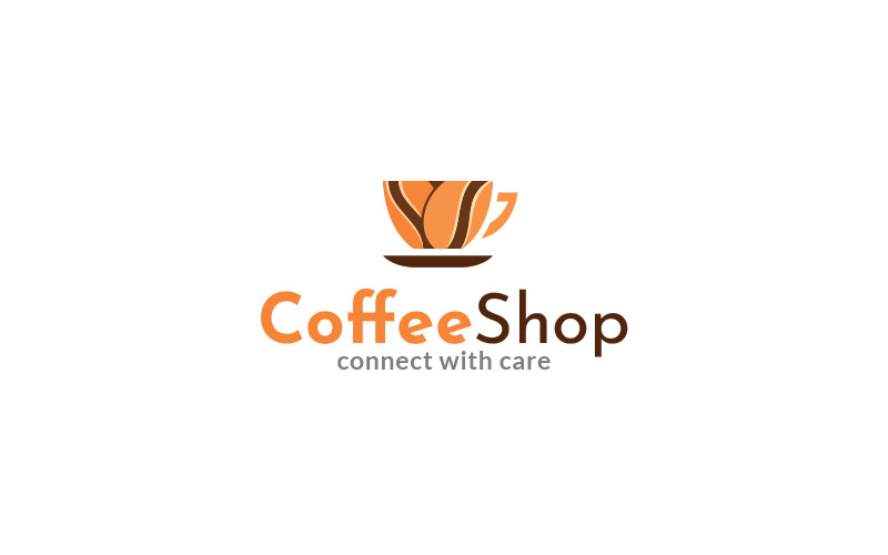 Modèle de conception de logo de café café