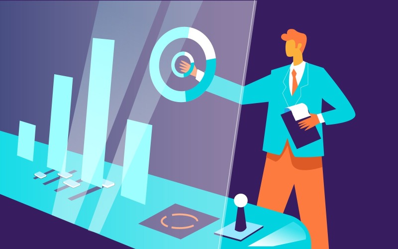 Vecteur de concept d'illustration d'analyse de données