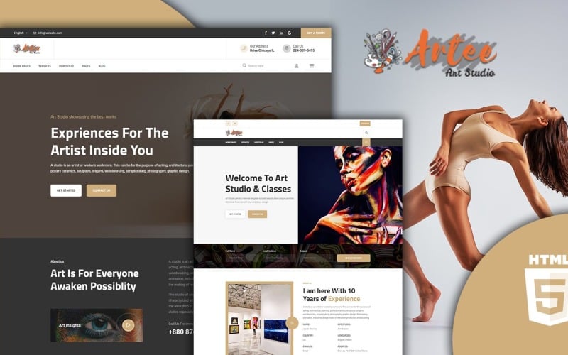 Artee Art studio HTML5 Website Template