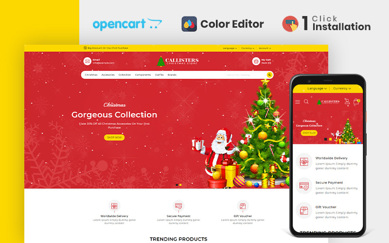 Callisters Gift Store Opencart-thema