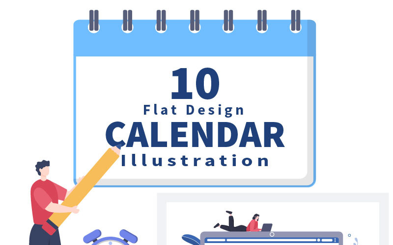 10 kalender för planering av arbete eller evenemang vektorillustration
