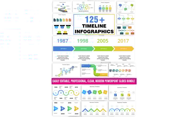 Časová osa Šablony prezentace a infografiky v Powerpointu
