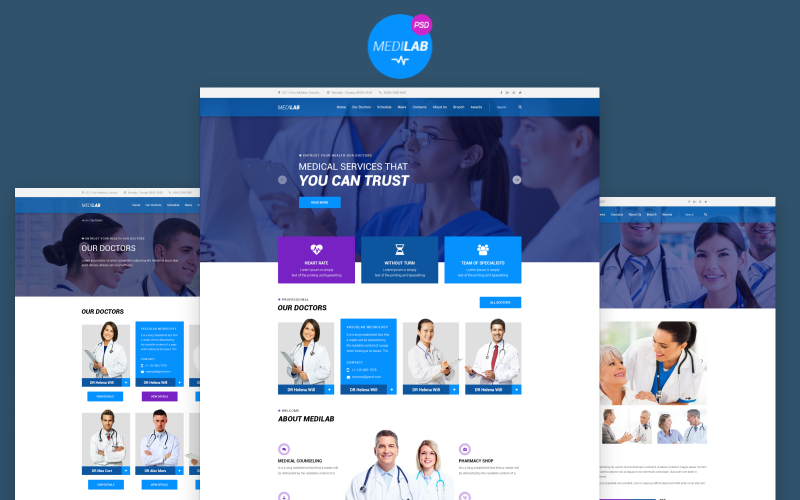 MediLab Beste medische websitesjabloon PSD
