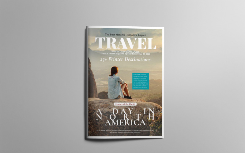 Modello di layout di progettazione rivista su viaggi e turismo #01