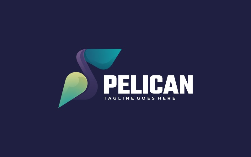 Modelo de logotipo colorido gradiente Pelican