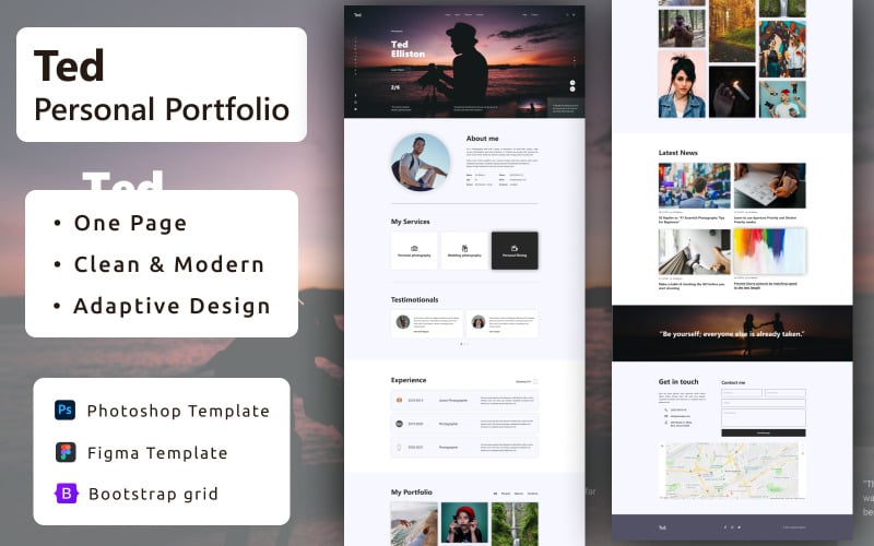 Ted - Personal Portfolio PSD Template