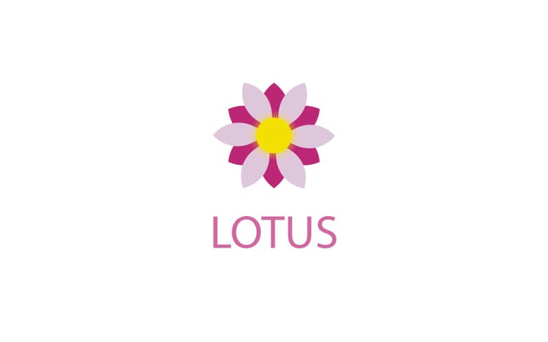 Basit Lotus Çiçeği Logo Şablonu