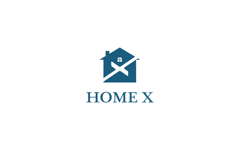 Domů X Písmeno Real Estate Logo
