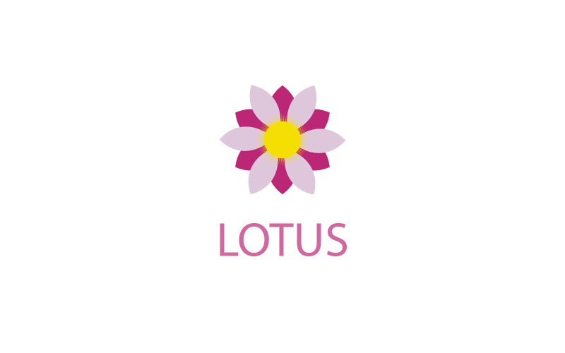 Egyszerű Lotus Flower logósablon