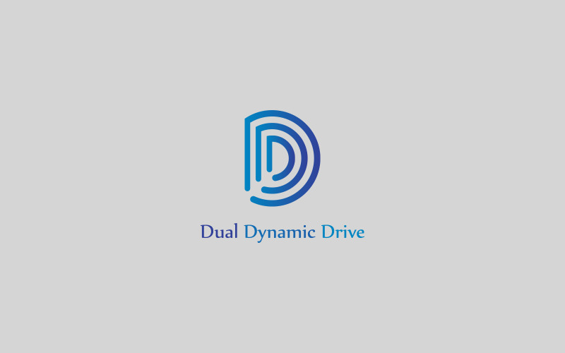 Podwójny napęd dynamiczny — szablon logo z potrójną literą D
