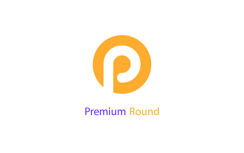 Premium Round - Modèle de logo de lettre P