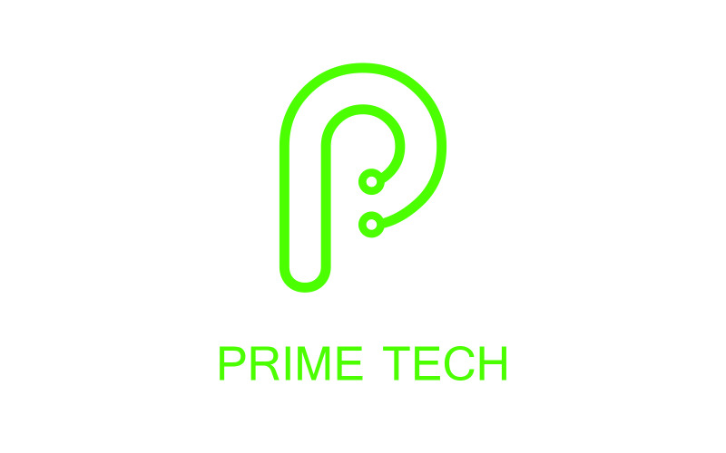Prime Tech - Modèle de logo de lettre P