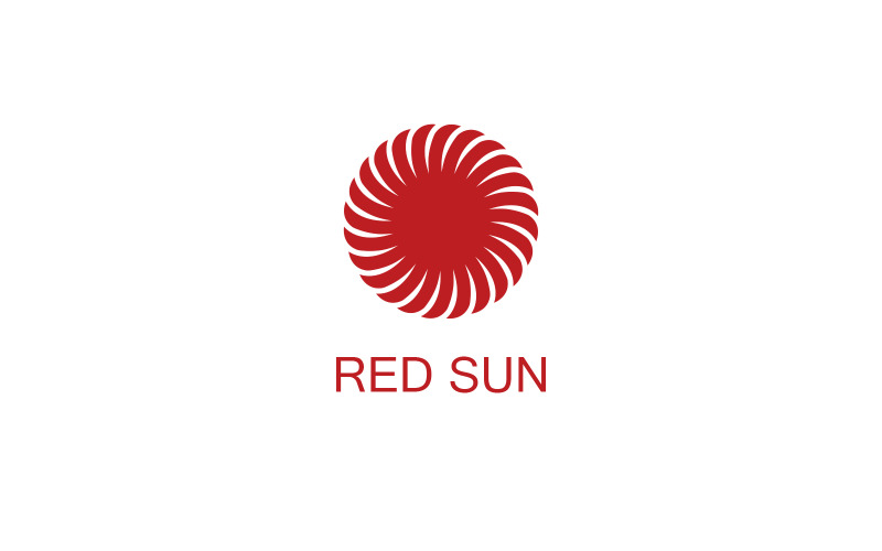 Rode zon - Iconisch logo-sjabloon