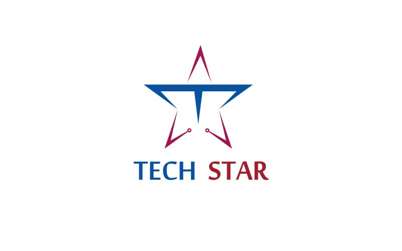 Tech Star - Letter T Logo Template