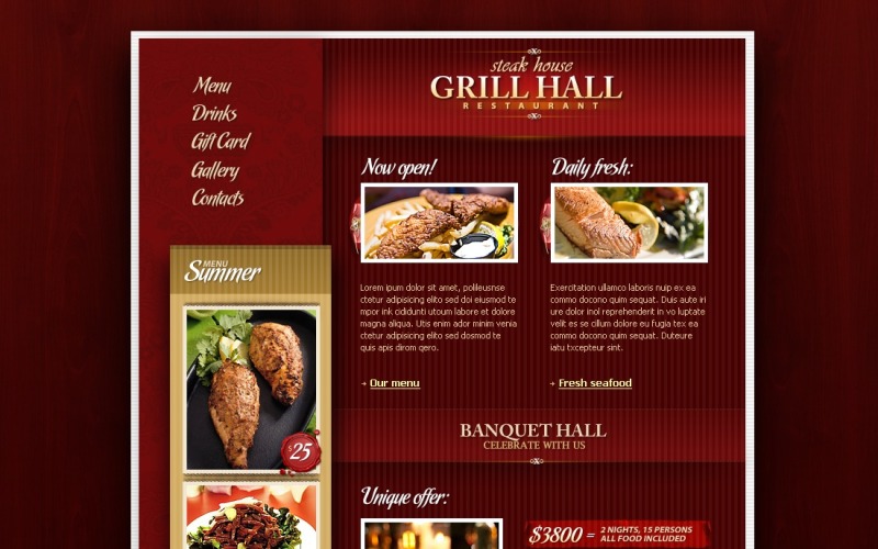 Plantilla web para sitio web de restaurante BBQ