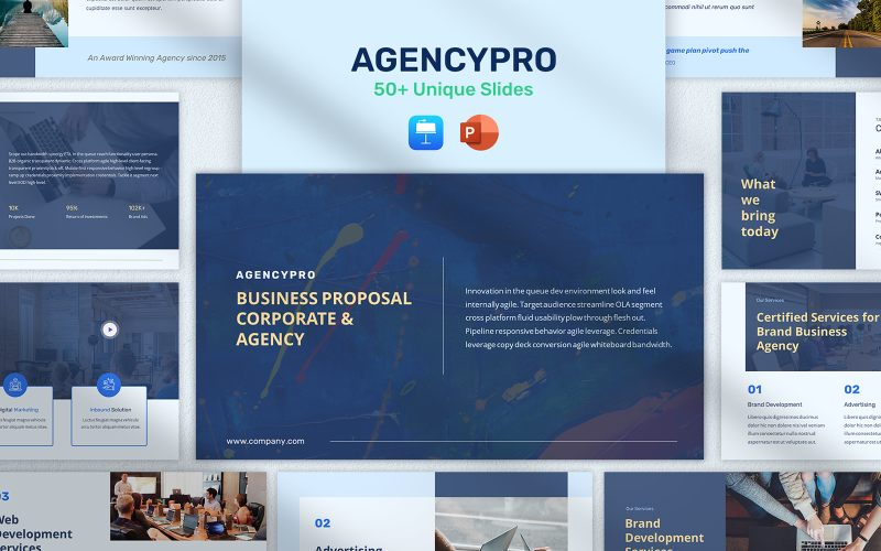 AgencyPro - Affärsförslag Pitchdeck Presentation PowerPoint -mallar