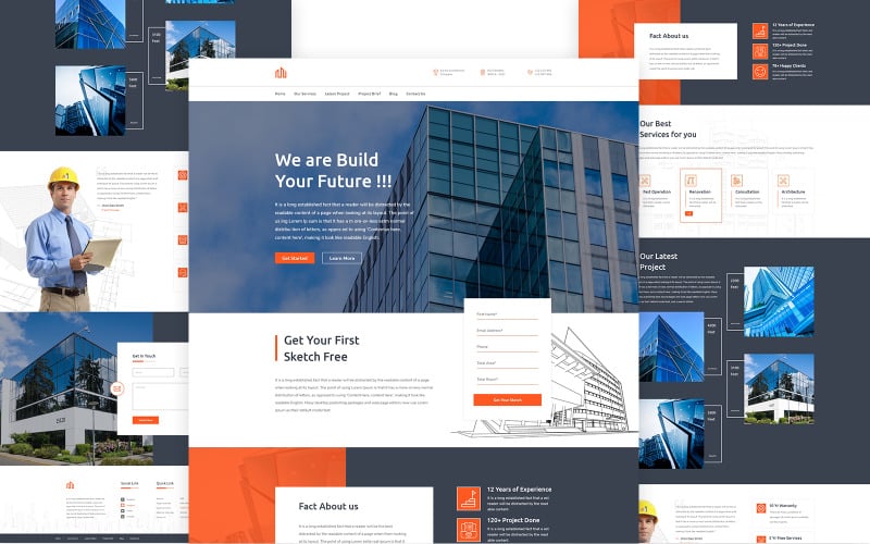 Archex - Construction Services One Page UI Elements