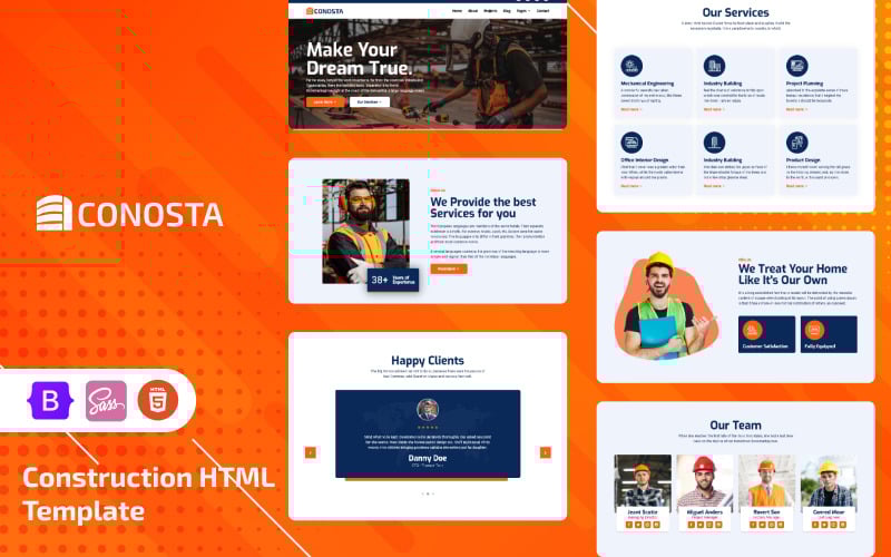 Conosta - Шаблон HTML5 для строительства
