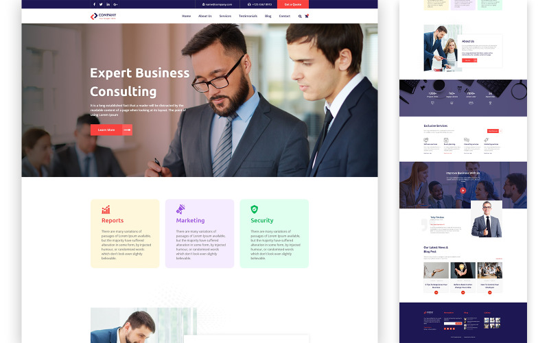 Corpoex - Corporate Services One-Page-UI-Elemente