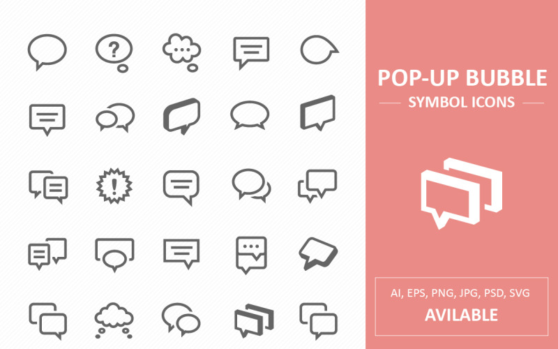 Icone del simbolo della bolla pop-up