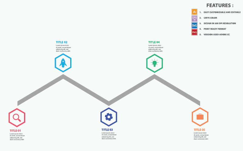 Modello di infografica vettoriale a zig zag