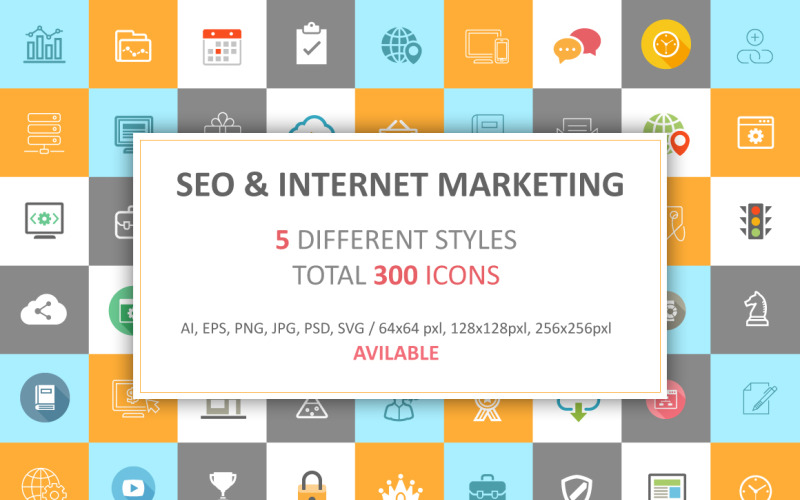 Pictogrammen voor SEO en internetmarketing