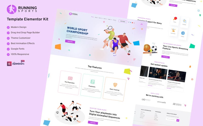 Running Sports - Sports Ready to Use Elementor Kit