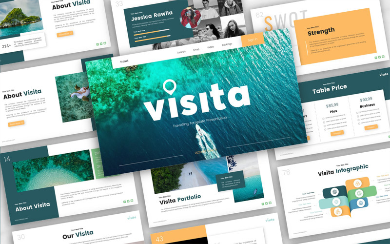 Visita Travelling Google Slides-Vorlage