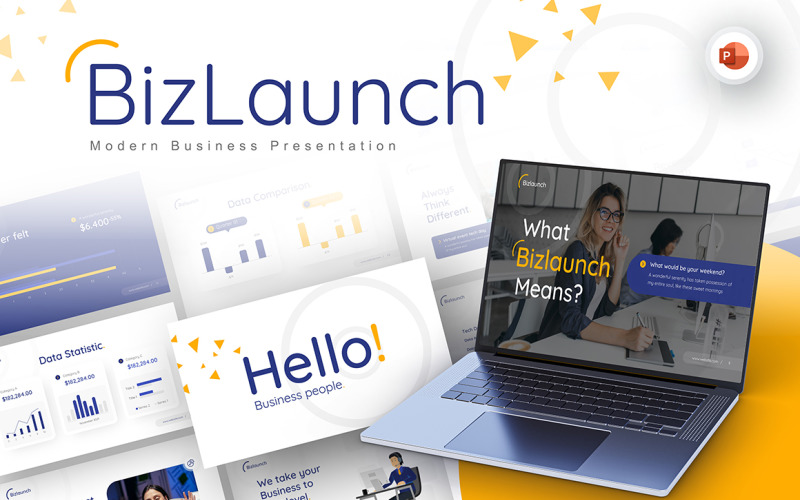 BizLaunch Modern Business PowerPoint sablon