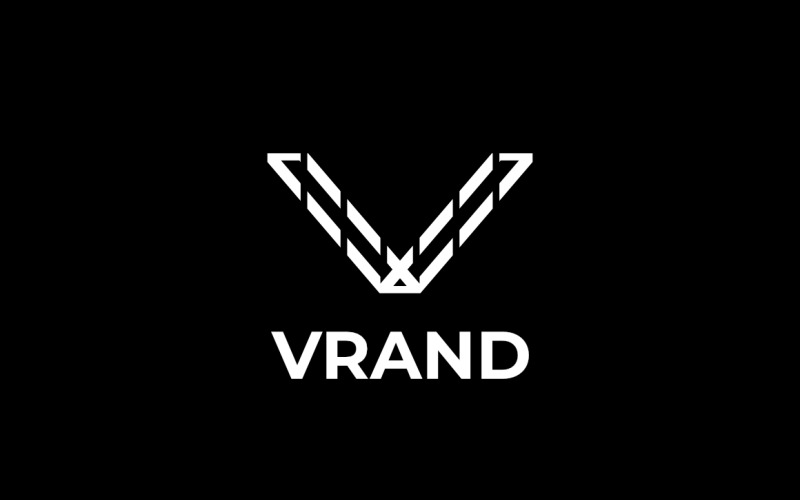 Letra V Linha Design de logotipo preto