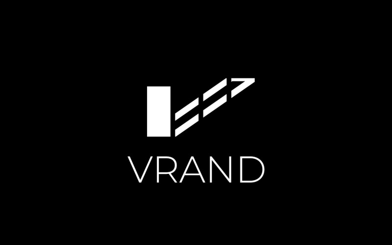 Letra V Linha Preto Logo Design 2