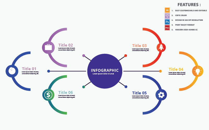 Diagram Infografika Wektor Szablon Projektu