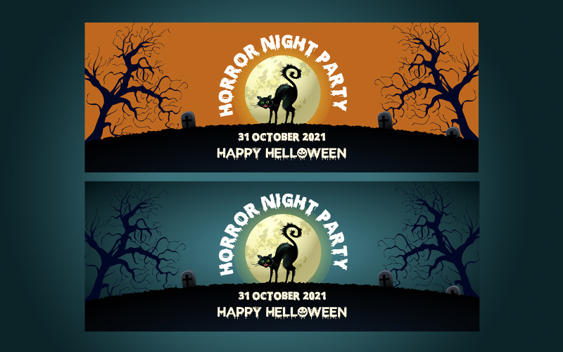 Halloween Night Party Social Media Facebook Cover cover template