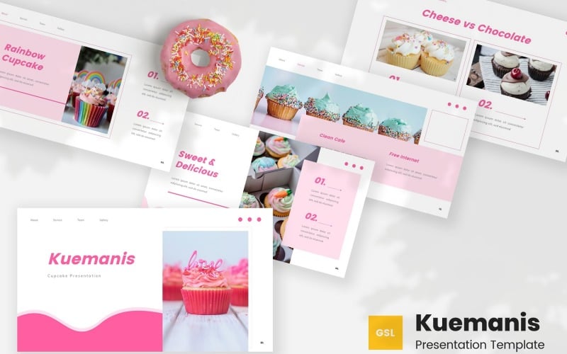 Kuemanis - Modèle de diapositives Google Cupcake